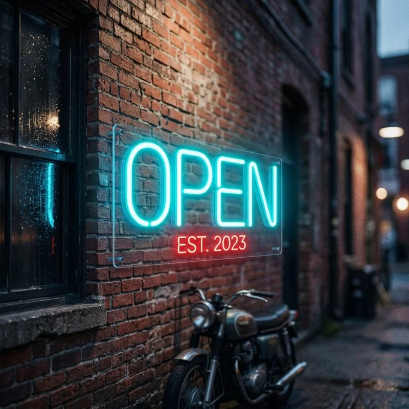 Mağaza Neon LED Tabela OPEN (AÇIK-TARİHLİ)